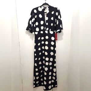 Truth & Fable Keyhole Black‎ & White Maxi Dress NWT Size Small